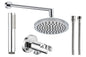 Round shower kit with chrome shower head and arm diam. 20