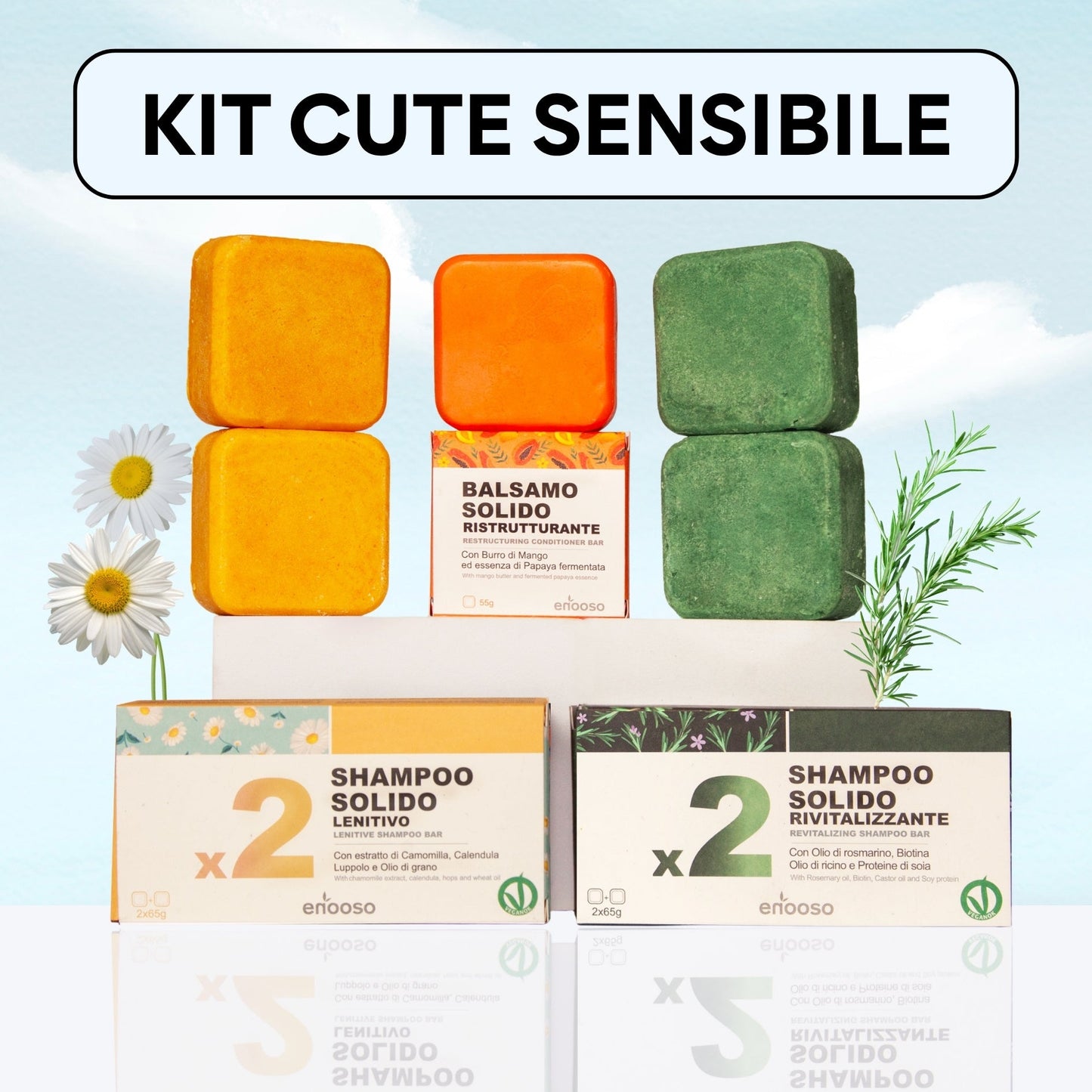 Kit cute sensibile - Shampoo Solido e Balsamo