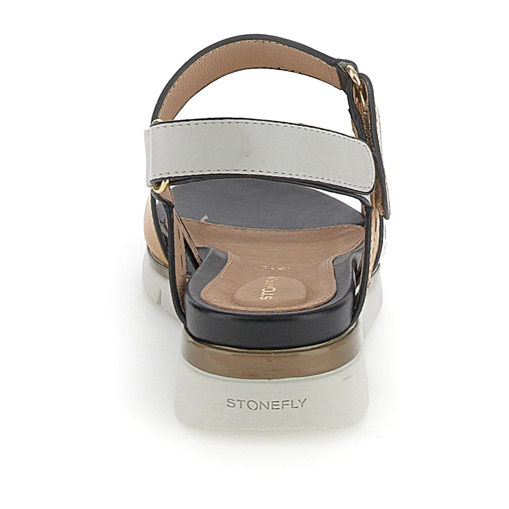 Stonefly ELODY 24 Sandalo Donna Bianco Pelle Blusoft Tacco 4cm - 220834-BSD