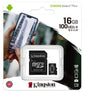 Kingston Micro SD 16GB + Adapter Canvas Plus SDCS2 Klasse 10 100MB/s