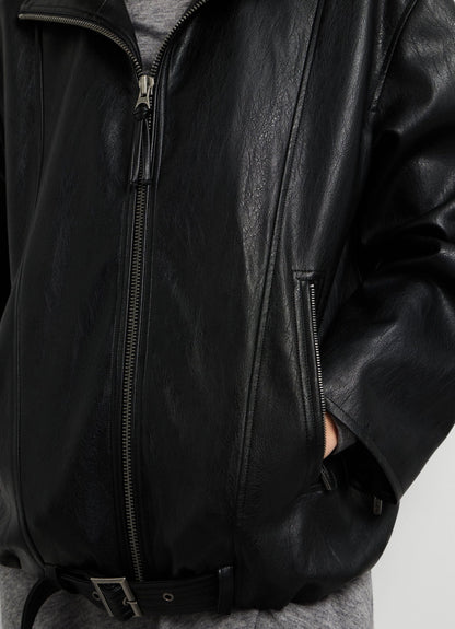 Pepe Jeans giacca in pelle sintetica Lina PL4024525 nera