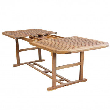 Tavolo rettangolare allungabile 180/240 x 100 cm in legno acacia massiccio
