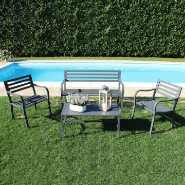 Tavolino in acciaio verniciato a polvere, dimensioni 92x45x45 cm