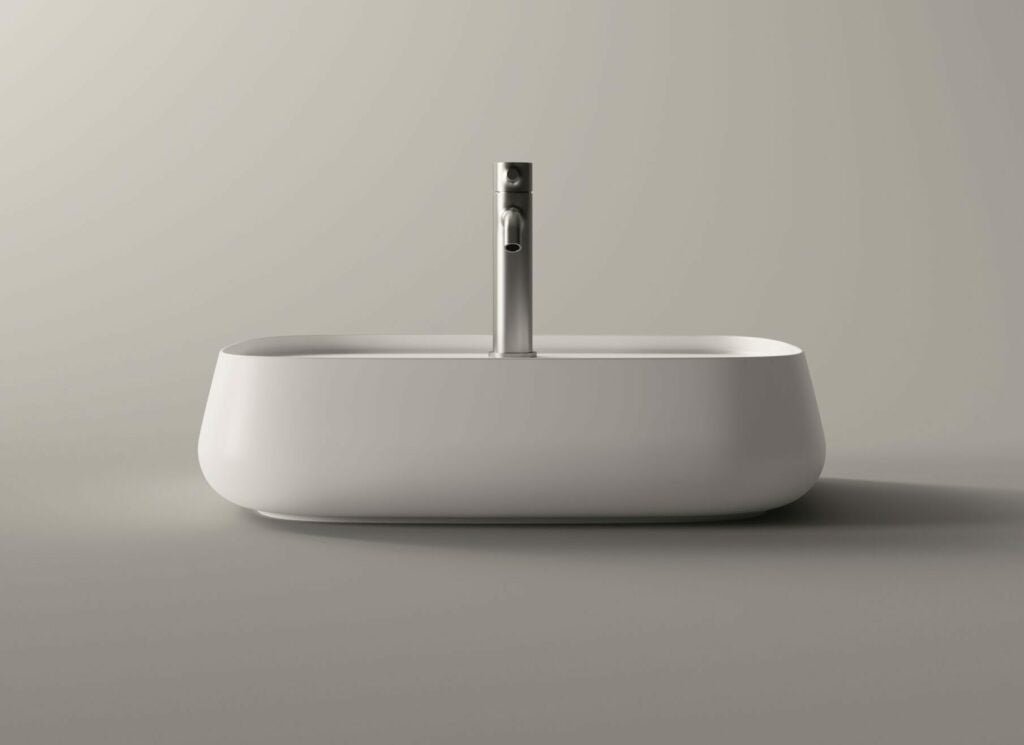 Lavabo da appoggio in ceramica Bianco lucido 60 x 45 cm Serie NUR Alice ceramica
