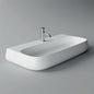 Glossy white ceramic countertop washbasin 90 x 45 cm NUR Series Alice Ceramica