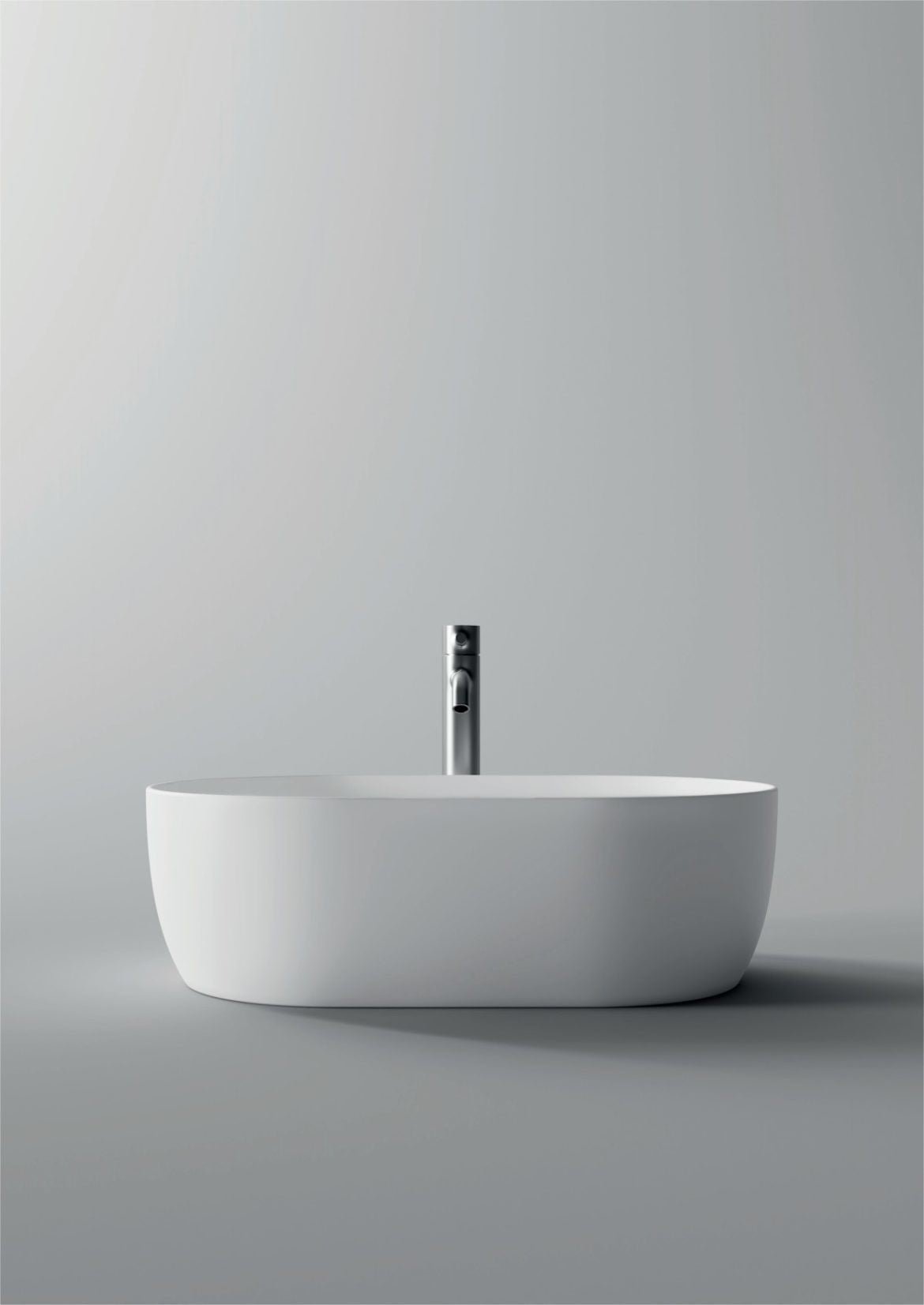 Lavabo da appoggio ovale 55×35 Alice Ceramica Serie Unica bianco lucido