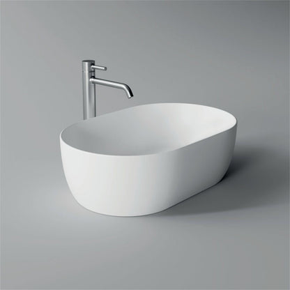 Lavabo da appoggio ovale 55×35 Alice Ceramica Serie Unica bianco lucido