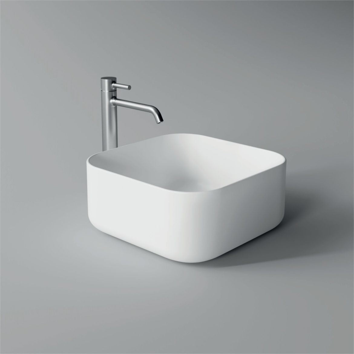 Lavabo d'appoggio salvaspazio  37×37 Alice Ceramica Serie Unica