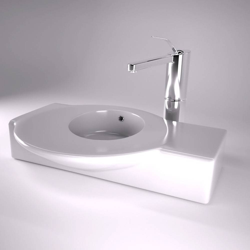 Lavabo in ceramica mod. Urbi Roca con vasca piccola da 60 cm
