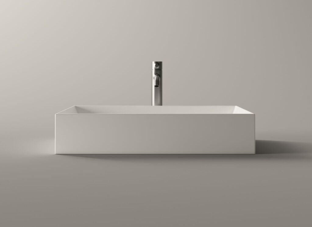 Lavabo Spy appoggio cm. 60x38 rettangolare in ceramica bianco Alice ceramica