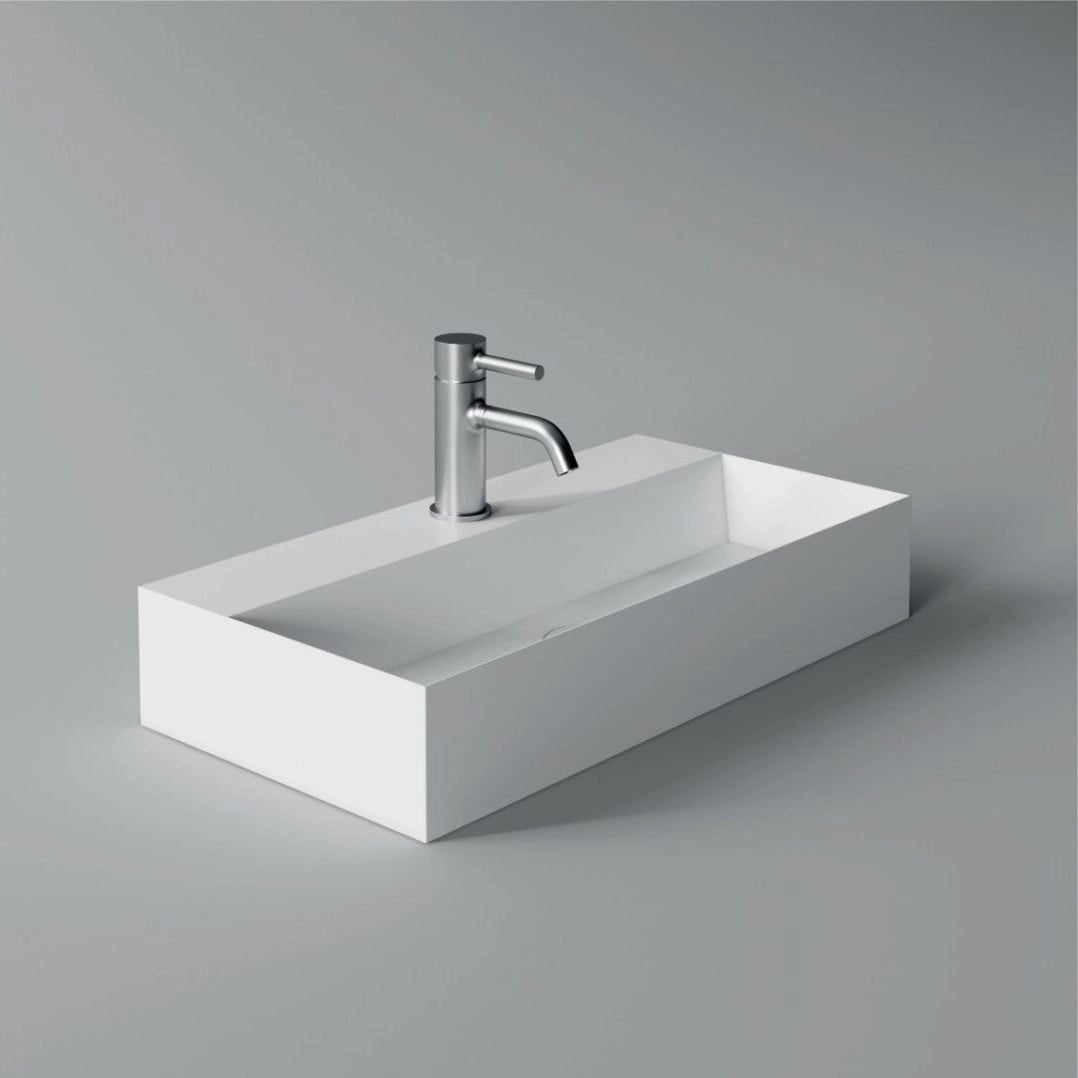 Lavabo Spy appoggio/sospeso 60x30 rettangolare bianco Alice Ceramica