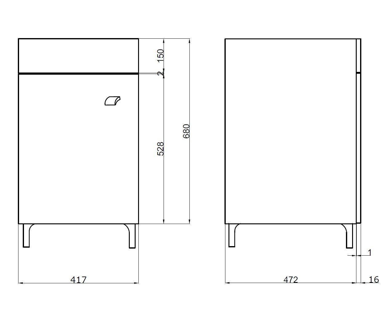 Lavatoio 2 ante da cm 50x50 colore Bianco