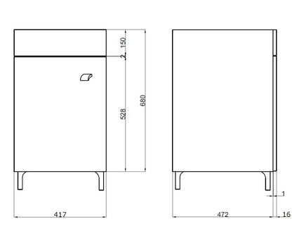 Lavatoio 2 ante da cm 50x50 colore Bianco