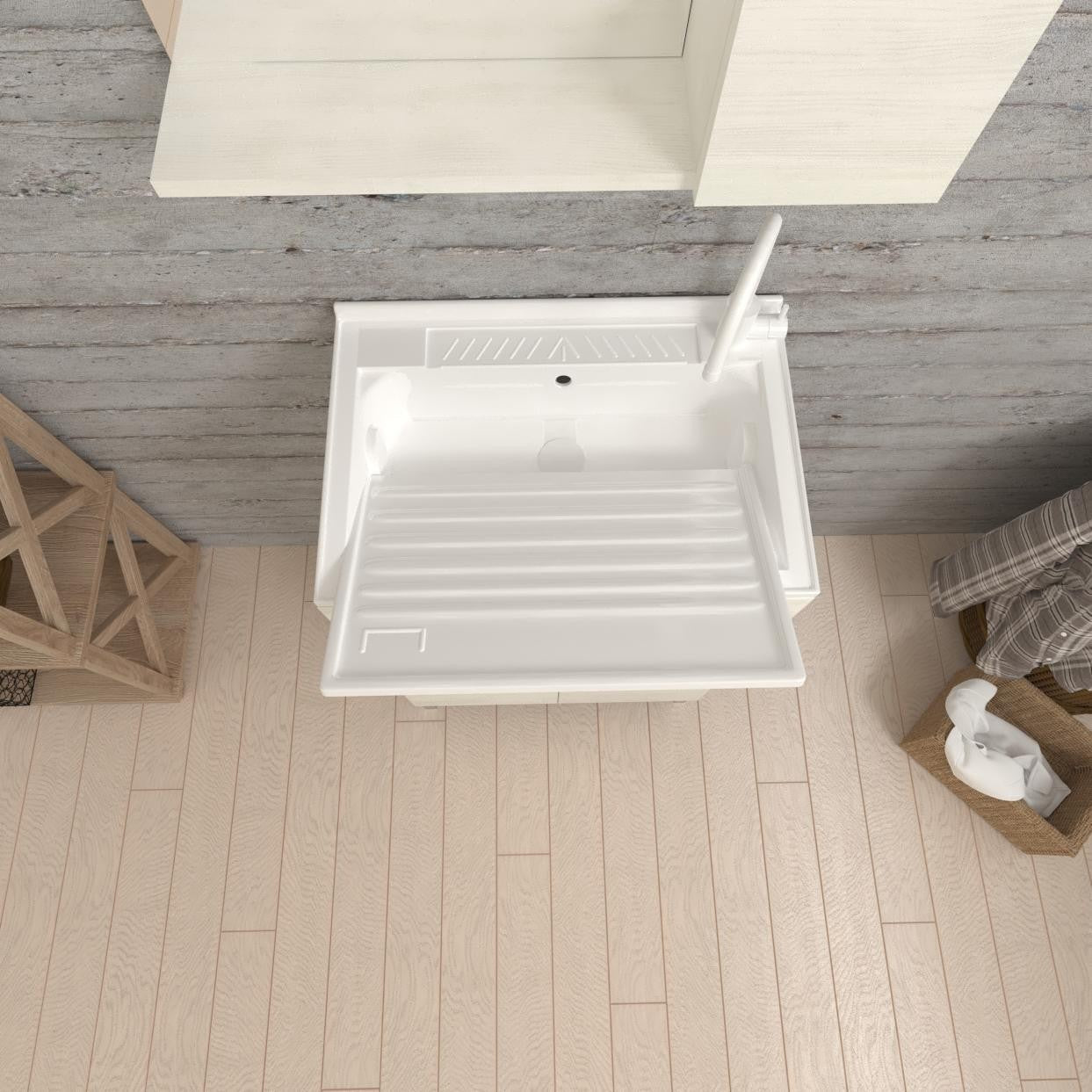 Lavatoio 2 ante da cm 50x50 colore rovere bianco
