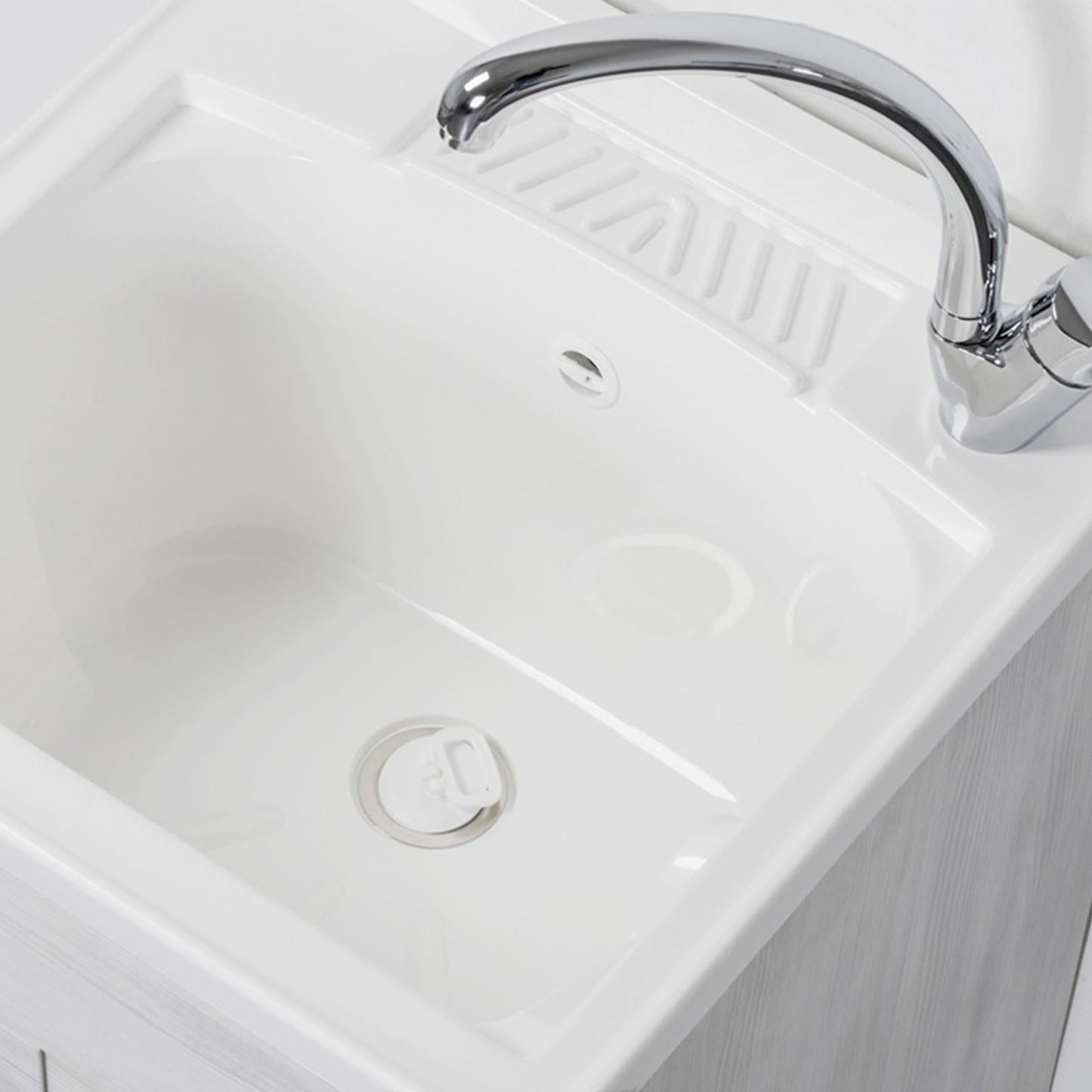 Lavatoio 2 ante da cm 50x50 colore rovere bianco