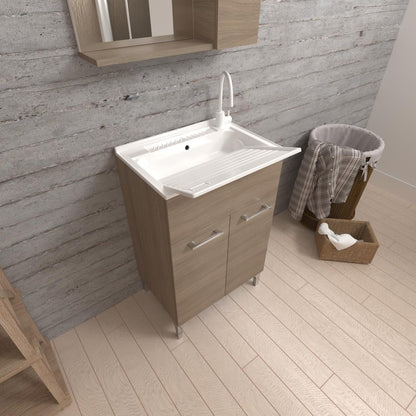 Lavatoio 2 ante da cm 50x50 colore rovere fumo