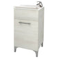 Single-door laundry cabinet, 45x50 cm, white oak color