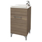 Single-door laundry cabinet, 45x50 cm, smoked oak color