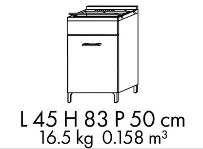 Lavatoio anta unica da cm 45x50 colore rovere scuro