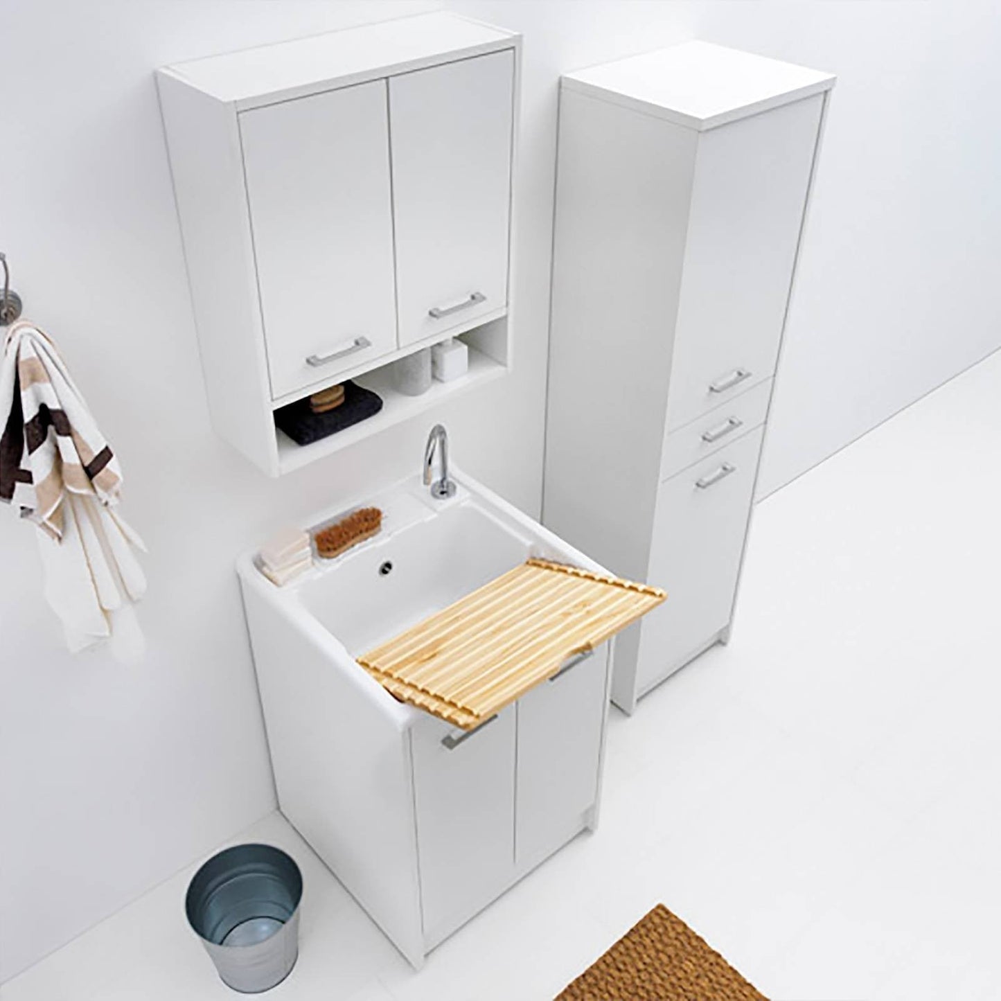 Lavatoio Lavapanni Domestica Colavene 60x60x86h cm con vasca e mobile contenitore
