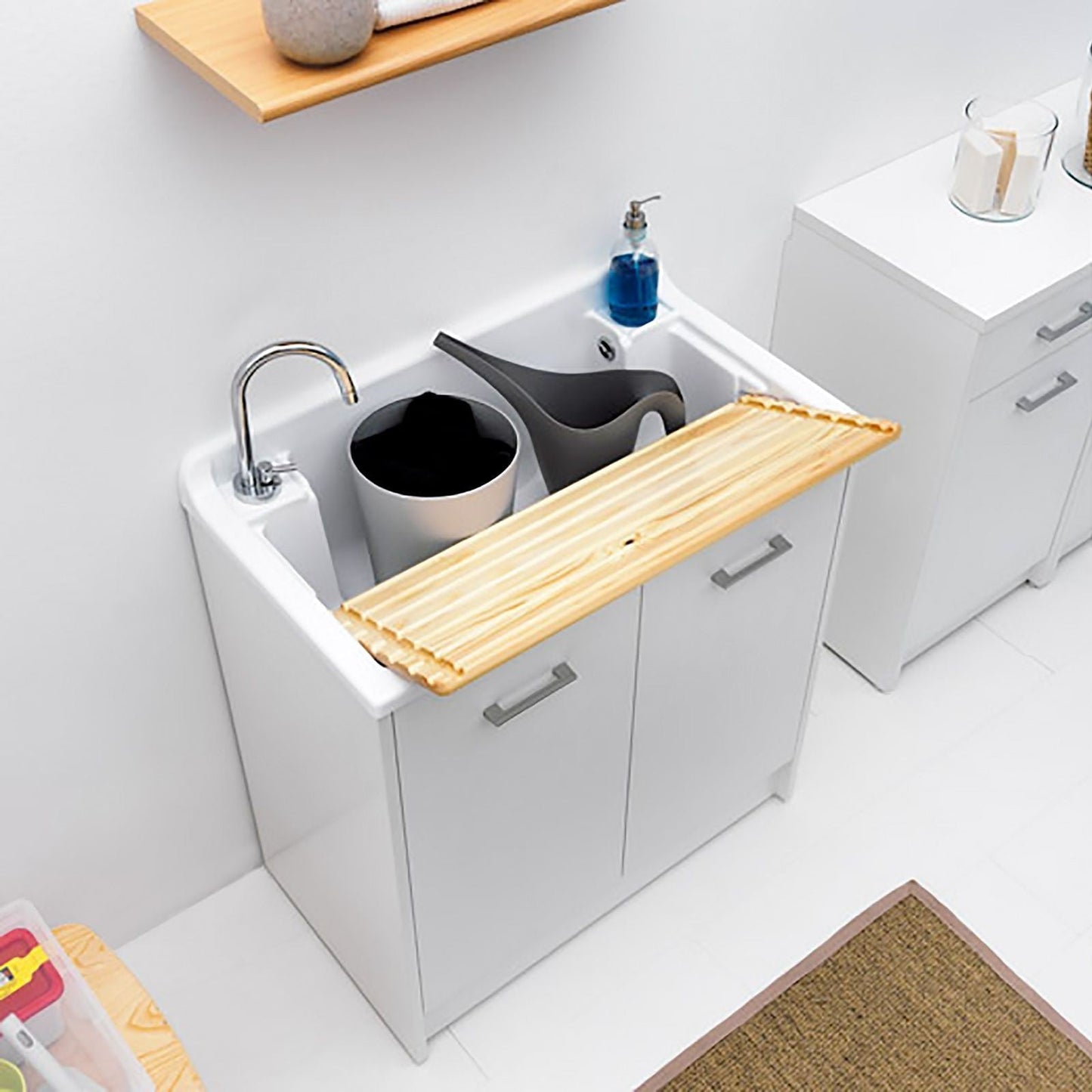 Lavatoio Lavapanni Domestica Colavene 80x45x86h cm con vasca e vano contenitore
