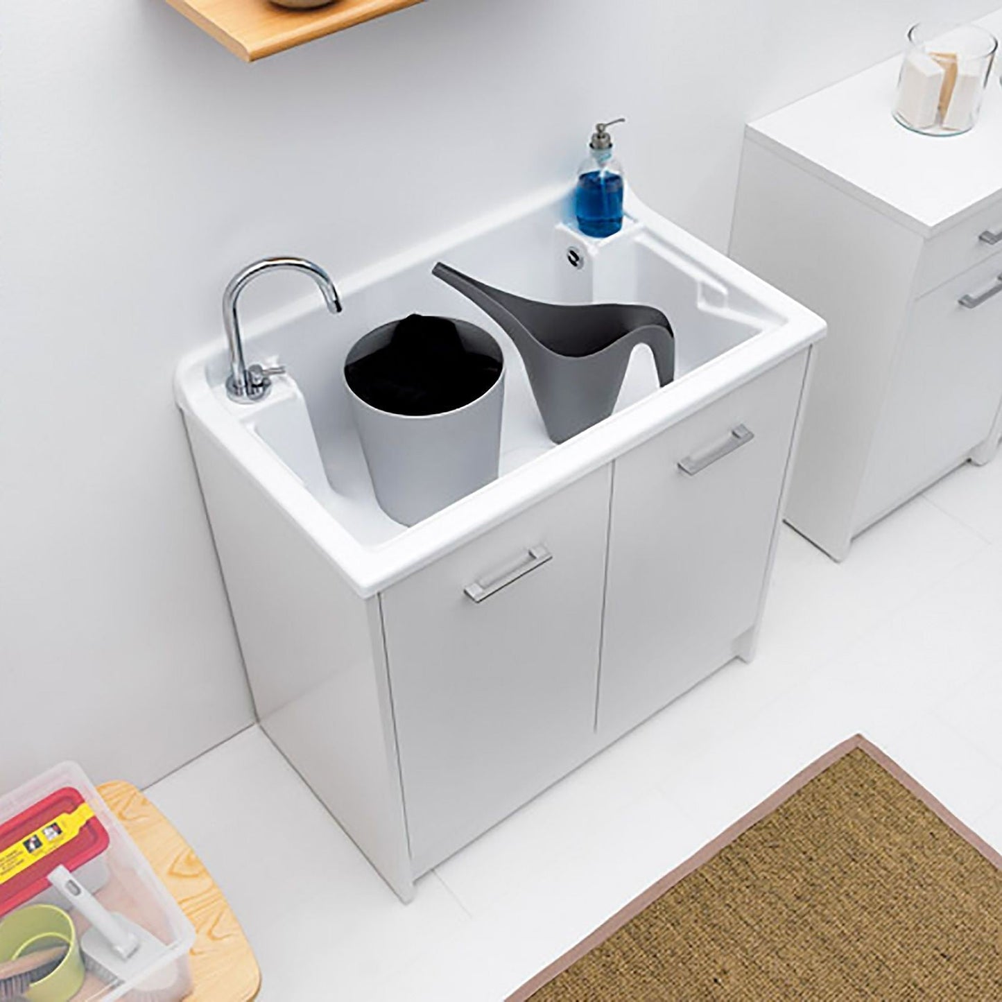 Lavatoio Lavapanni Domestica Colavene 80x45x86h cm con vasca e vano contenitore