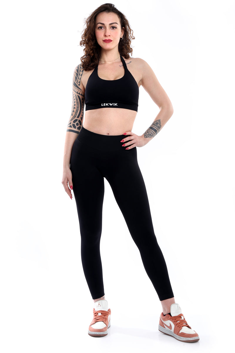 Leggings nero modello IMMO a vita bassa senza cuciture