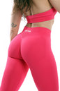 Leggings rosa modello IMMO a vita bassa senza cuciture