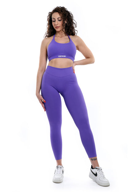 Leggings indaco modello IMMO a vita bassa senza cuciture