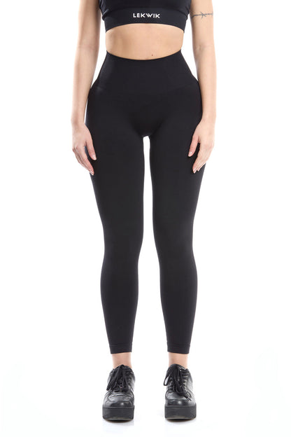 Leggings nero modello POLLY a vita alta senza cuciture