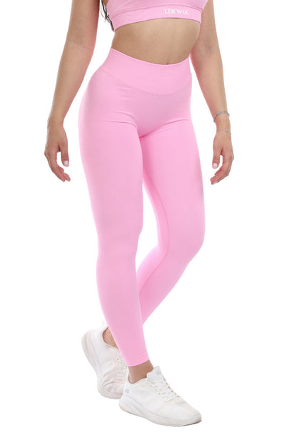 Leggings rosa light modello IMMO a vita bassa senza cuciture