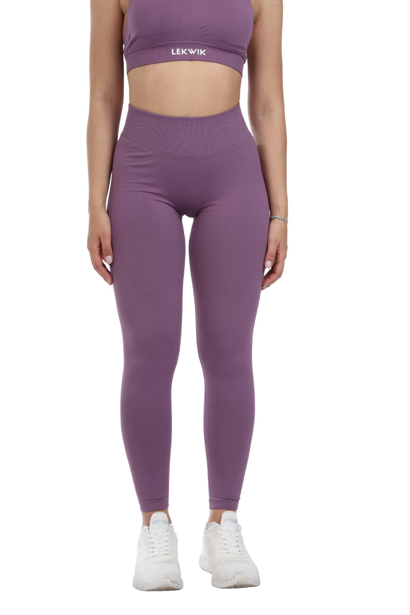 Leggings viola modello IMMO a vita bassa senza cuciture