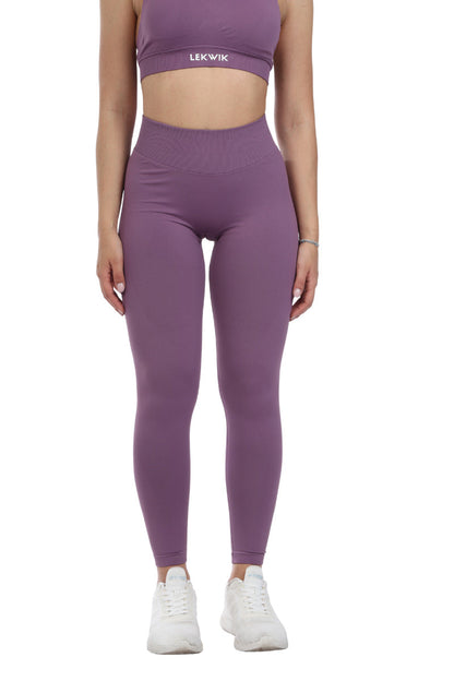 Leggings viola modello IMMO a vita bassa senza cuciture
