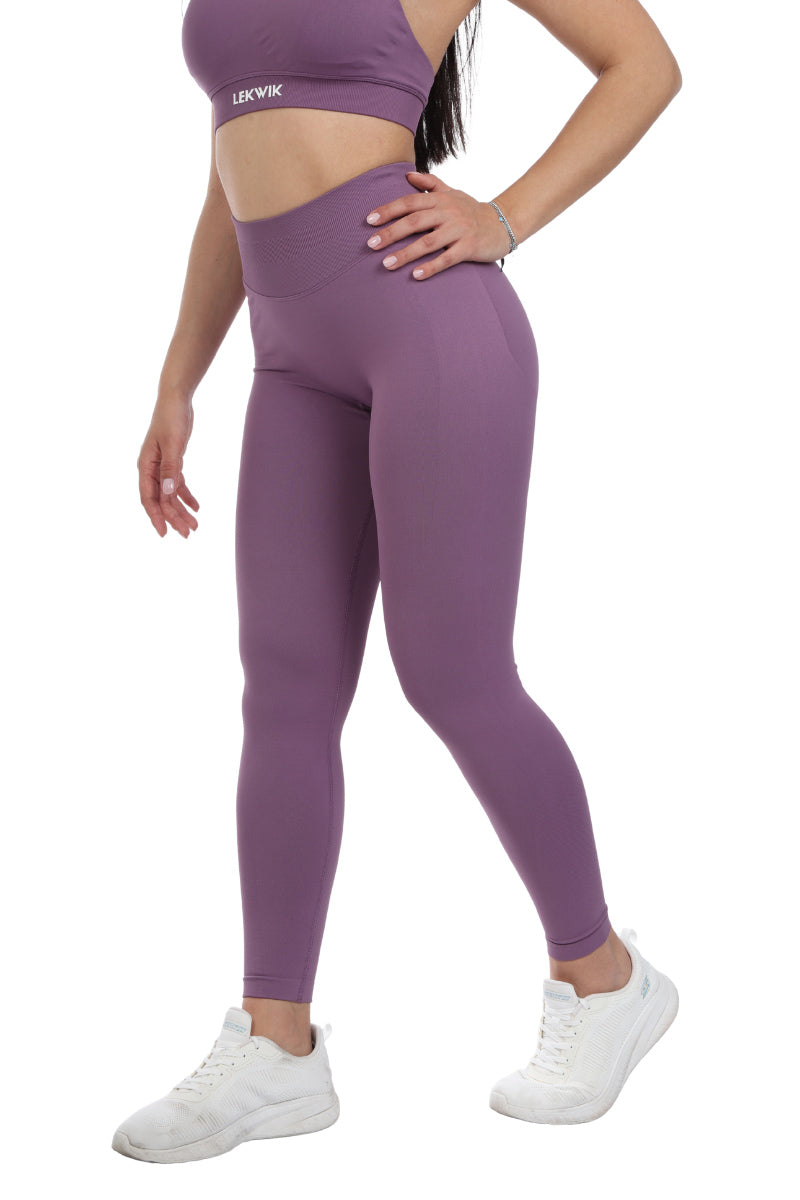 Leggings viola modello IMMO a vita bassa senza cuciture