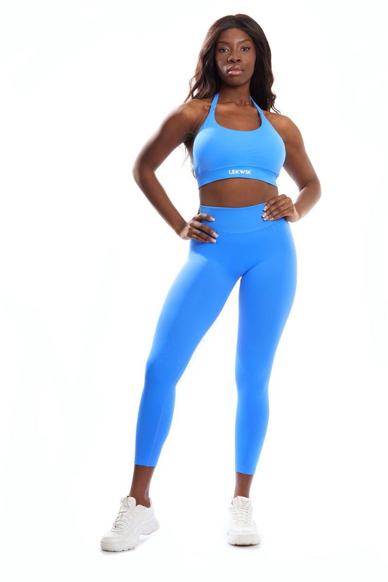 Leggings blu elettrico modello IMMO a vita bassa senza cuciture