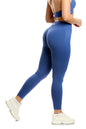 Leggings blu ardesia modello IMMO a vita bassa senza cuciture