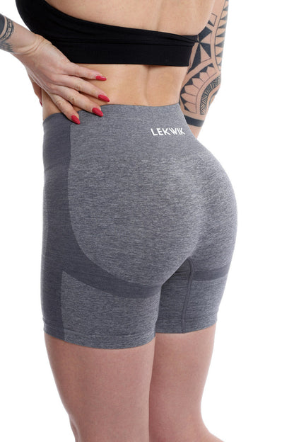 Shorts grigio modello POLLY a vita alta senza cuciture