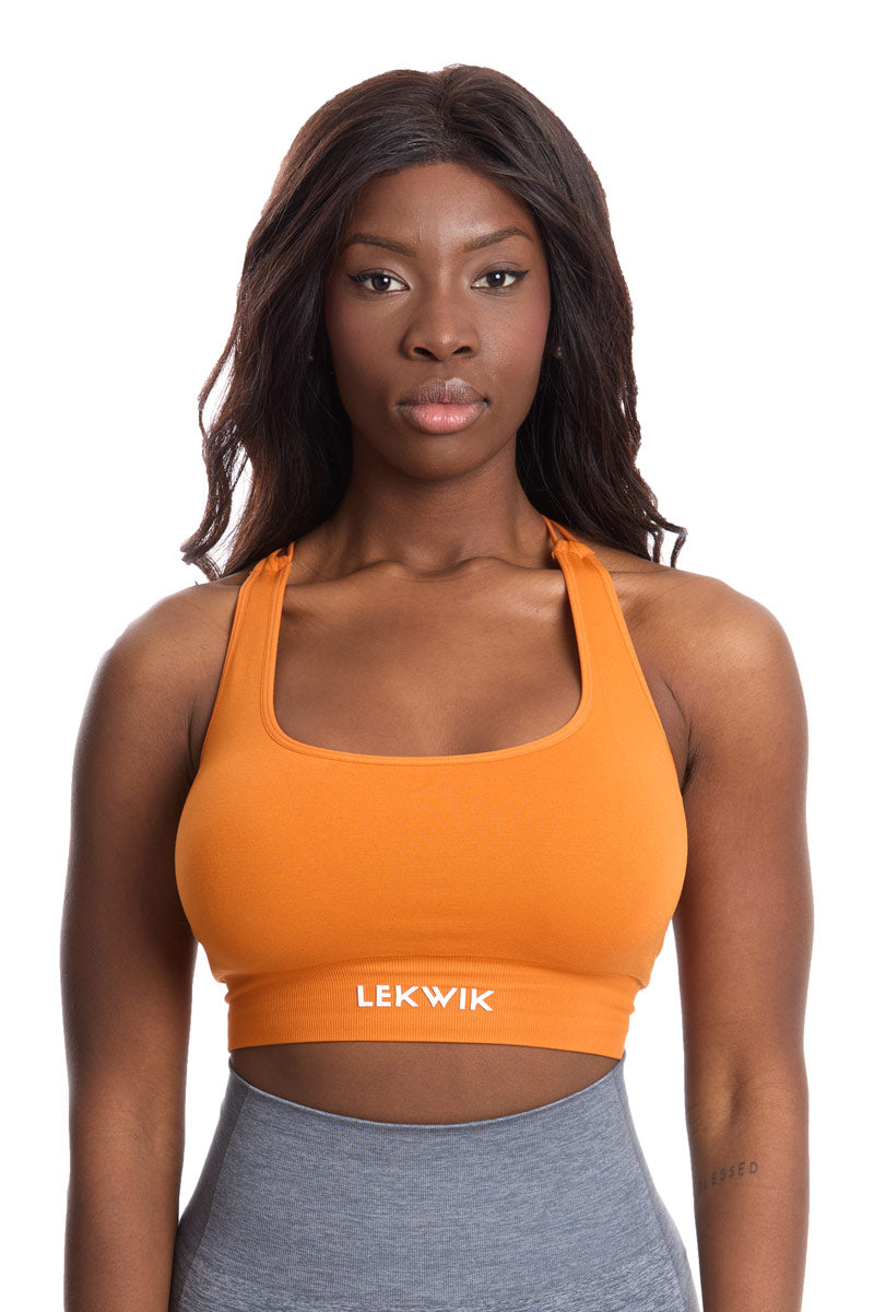 Top sportivo INES intrecciato arancione