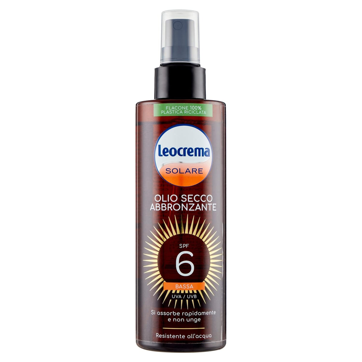 Leocrema Solare Olio Spray Abbronzante SPF6 200ml – Idratante per Pelli Già Abbronzate