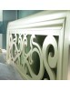 WHITE SHABBY CHIC DOUBLE BED WITH EMBOSSED HEADBOARD 171x216x112