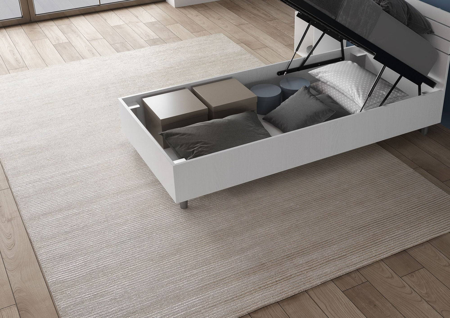 Letto Singolo 80x190 Nuamo con Rete Contenitore e Design Essenziale