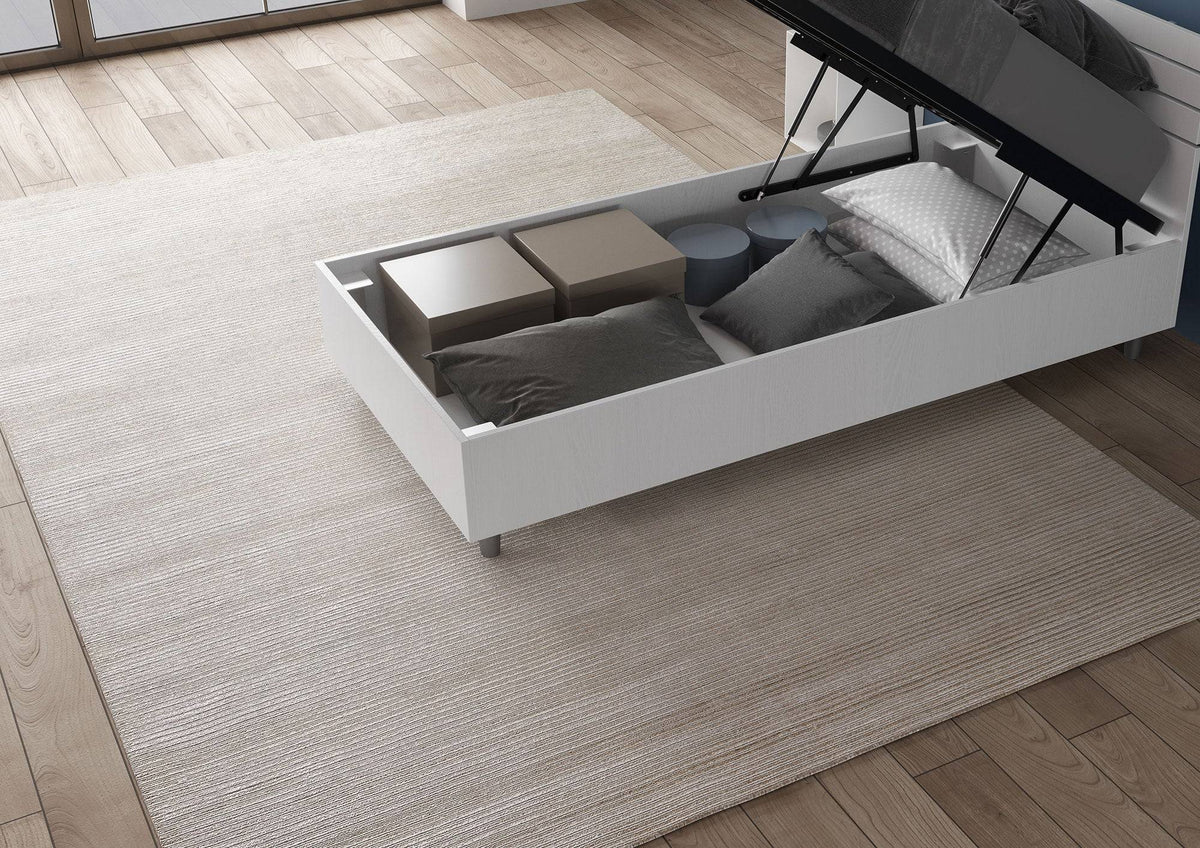 Letto singolo senza rete, con rete e contenitore 80x200 testata inclinata Demas