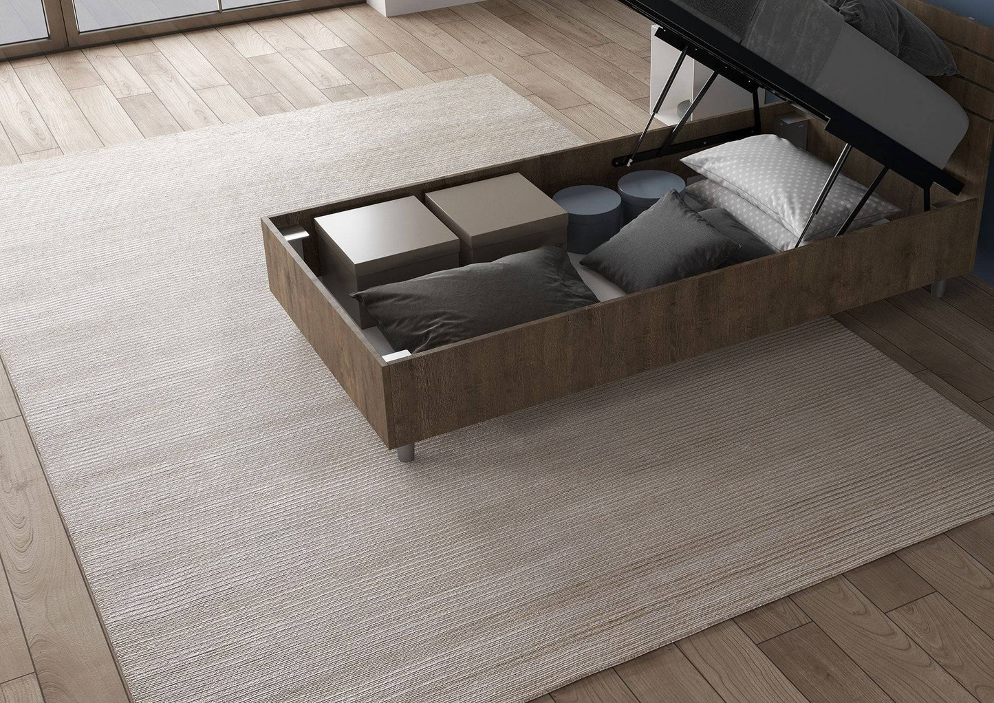 Letto Singolo 80x200 Ankel con Testata Inclinata e Contenitore