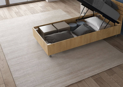 Letto singolo 80x190 testata inclinata Demas senza rete, con rete, contenitore