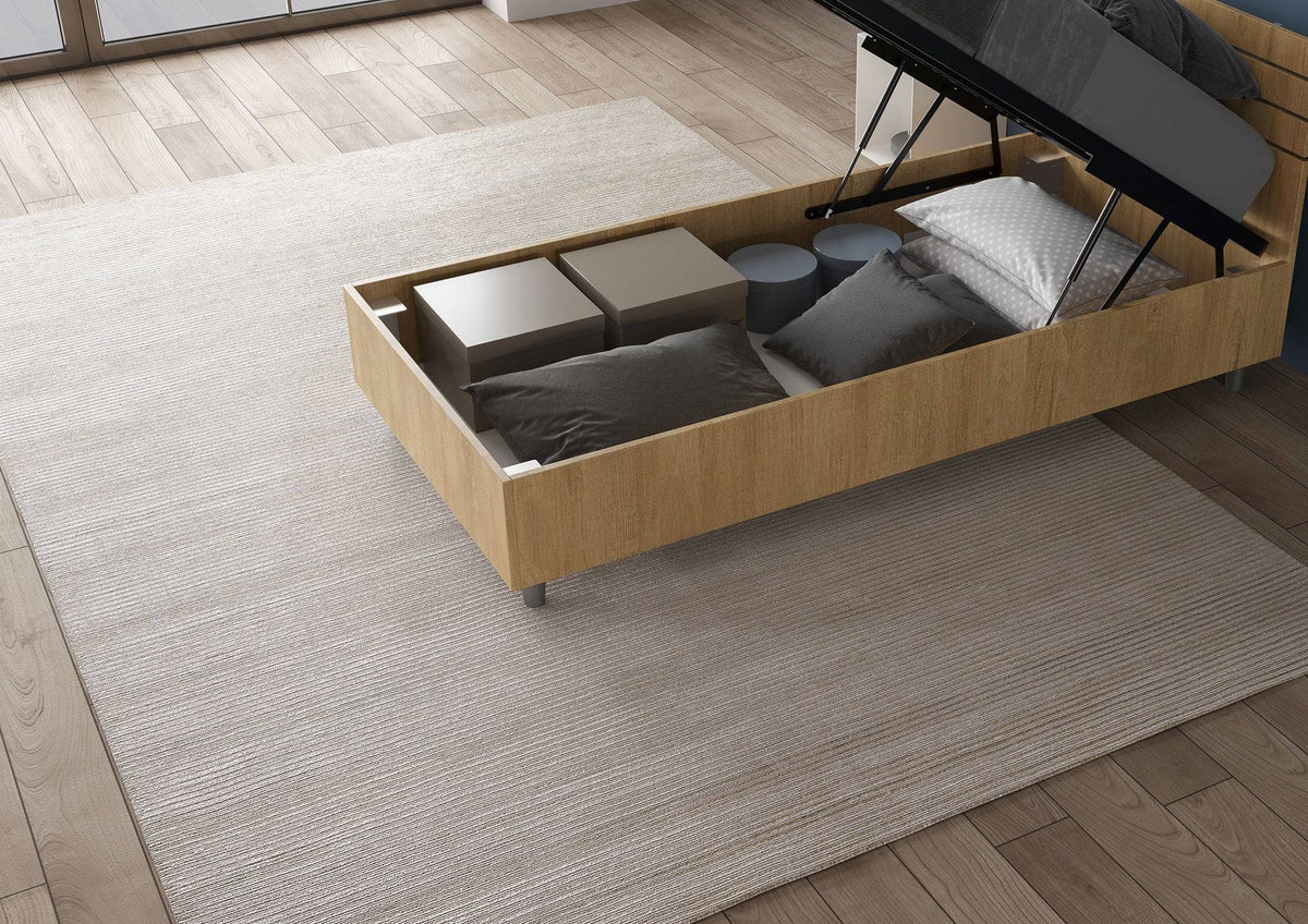 Letto singolo senza rete, con rete e contenitore 80x200 testata inclinata Demas