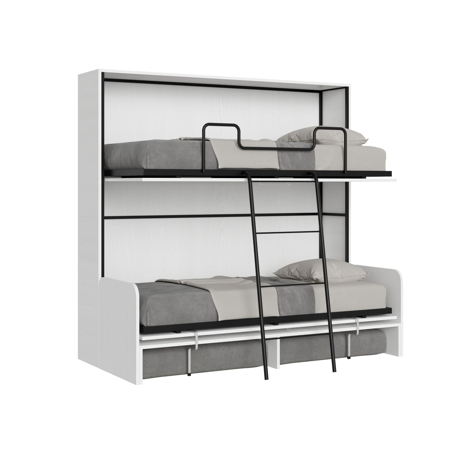 Doppeltes horizontales Schrankbett Kando Sofa mit Matratzen