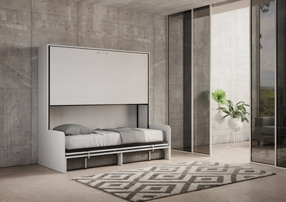 Doppeltes horizontales Schrankbett Kando Sofa mit Matratzen