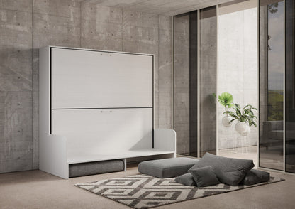 Doppeltes horizontales Schrankbett Kando Sofa mit Matratzen