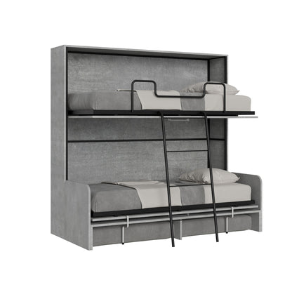 Doppeltes horizontales Schrankbett Kando Sofa mit Matratzen
