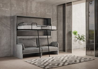 Doppeltes horizontales Schrankbett Kando Sofa mit Matratzen